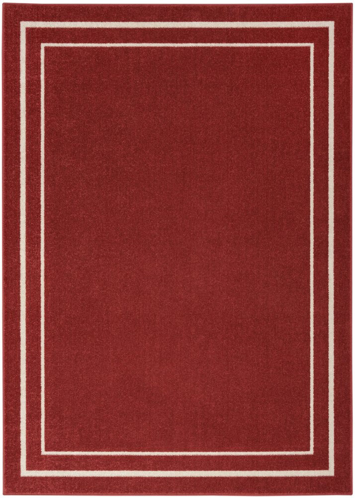 4' X 6' Brick Red And Ivory Indoor Outdoor Area Rug