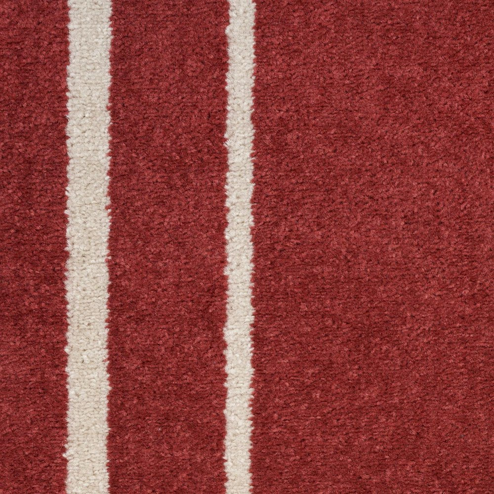 5' X 7' Brick Red And Ivory Indoor Outdoor Area Rug — view 11