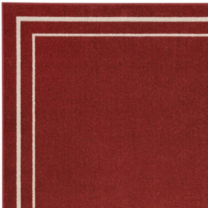 5' X 7' Brick Red And Ivory Indoor Outdoor Area Rug HomeRoots
