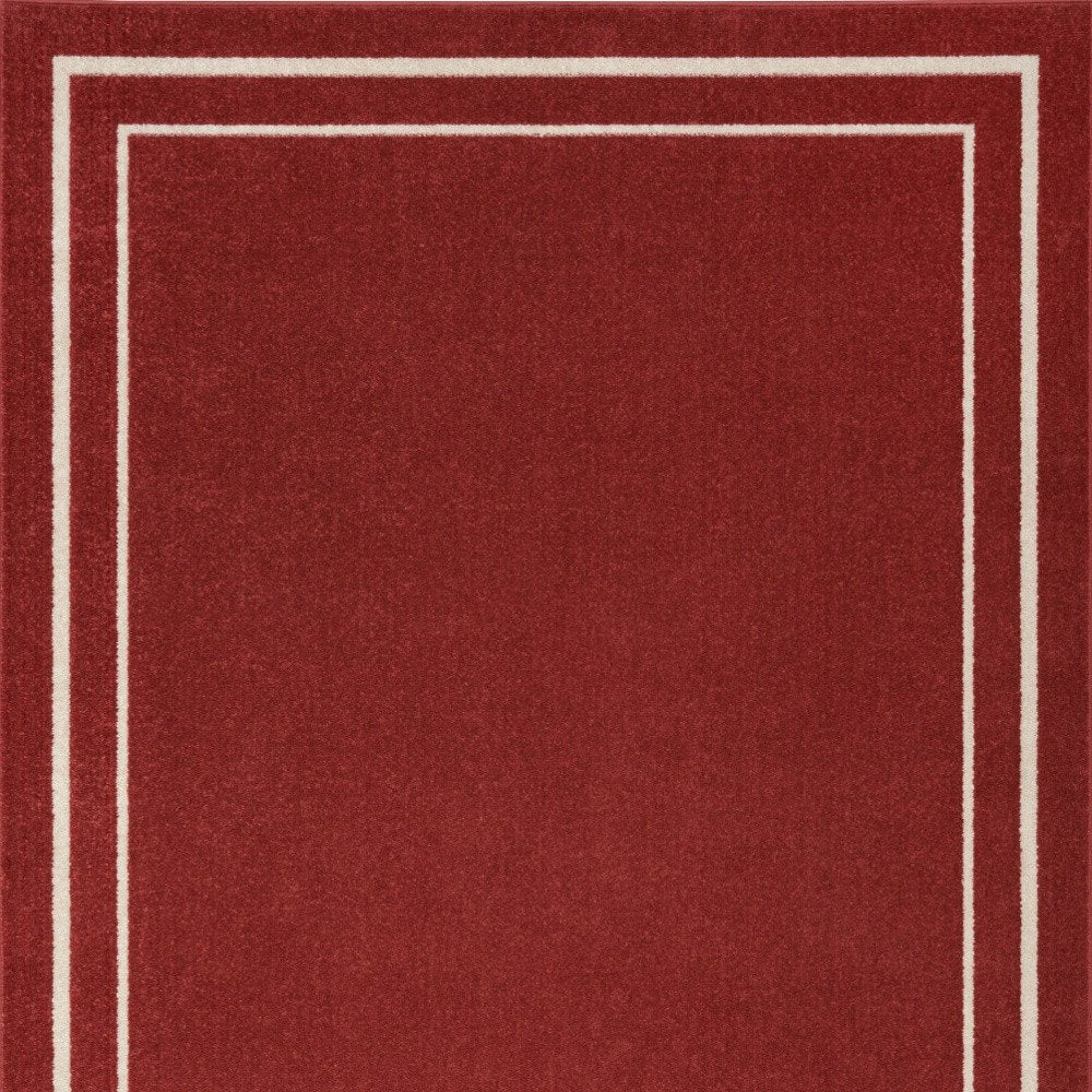 6' X 9' Brick Red And Ivory Indoor Outdoor Area Rug HomeRoots