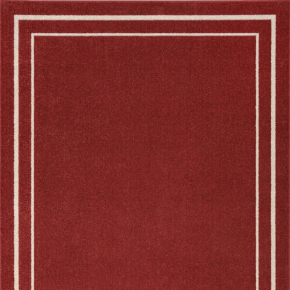 6' X 9' Brick Red And Ivory Indoor Outdoor Area Rug HomeRoots