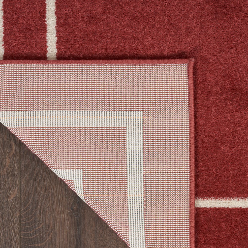 6' X 9' Brick Red And Ivory Indoor Outdoor Area Rug HomeRoots