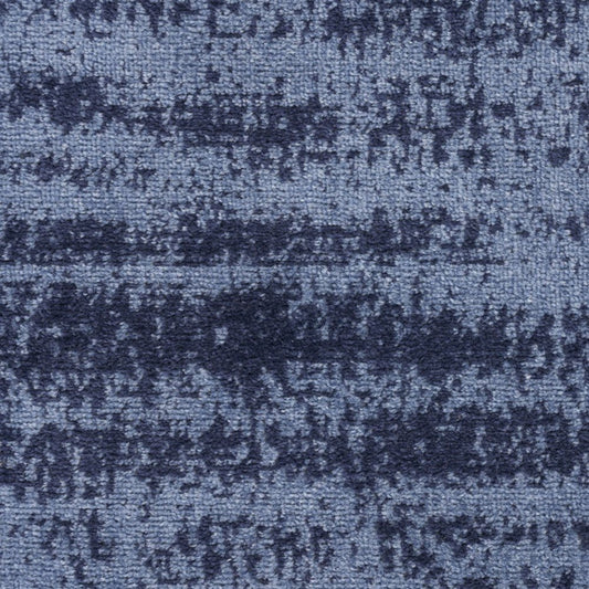 6' Denim Blue And Navy Blue Abstract Indoor Outdoor Runner Rug