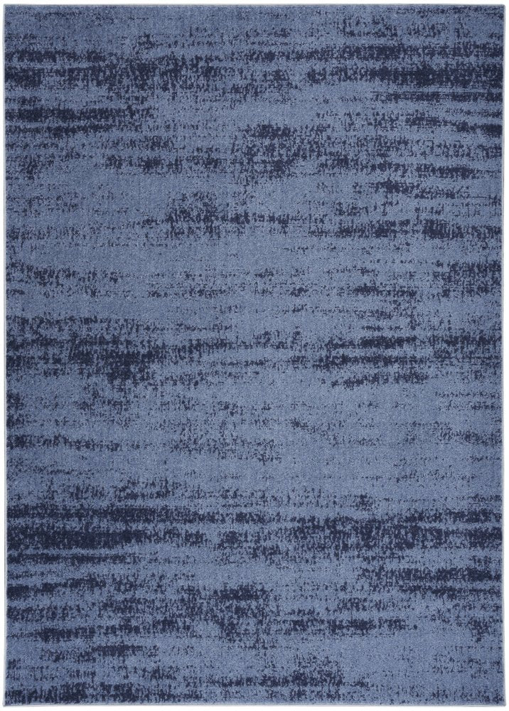 4' X 6' Denim Blue And Navy Blue Abstract Indoor Outdoor Area Rug — view 8