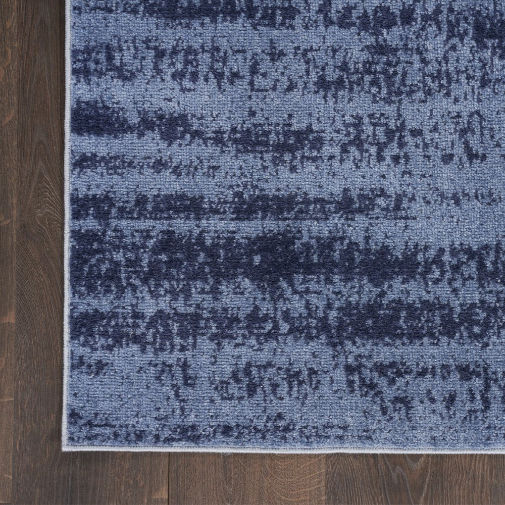 4' X 6' Denim Blue And Navy Blue Abstract Indoor Outdoor Area Rug — view 10