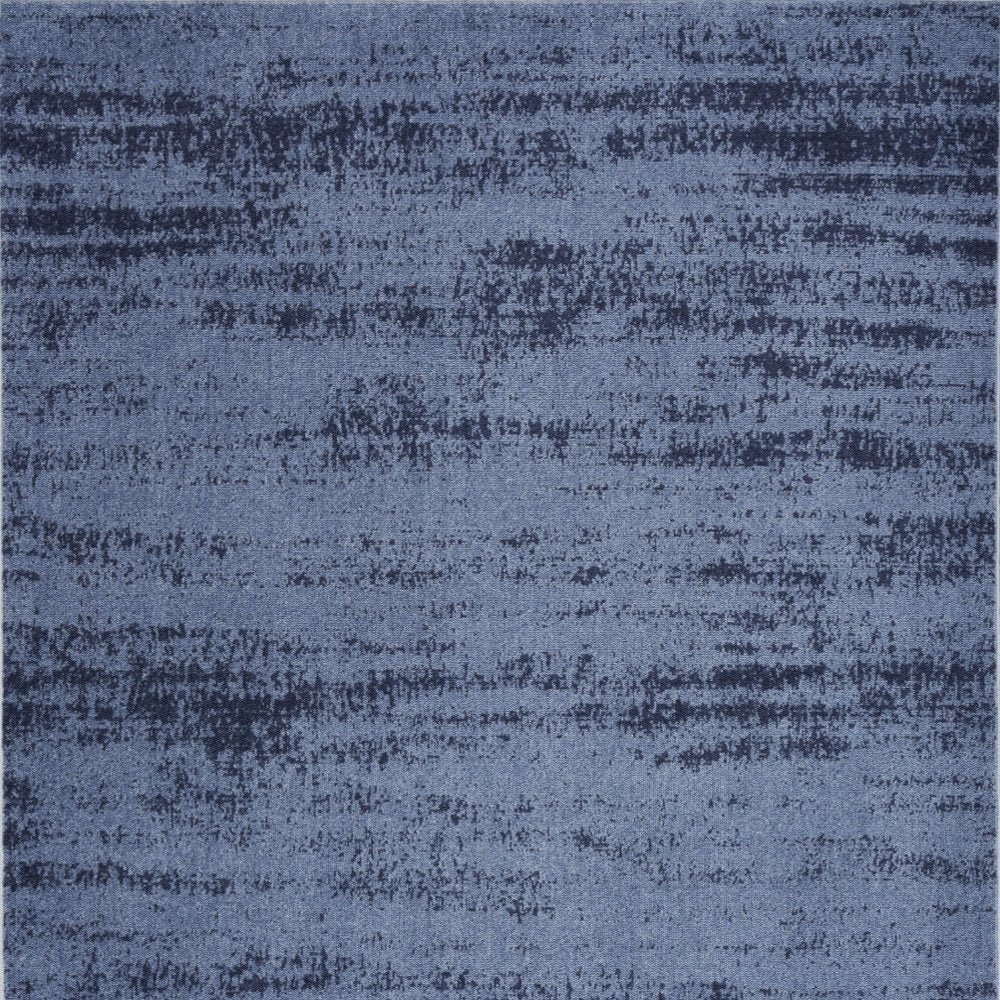 5' X 7' Denim Blue And Navy Blue Abstract Indoor Outdoor Area Rug HomeRoots