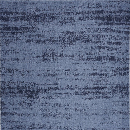 6' X 9' Denim Blue And Navy Blue Abstract Indoor Outdoor Area Rug