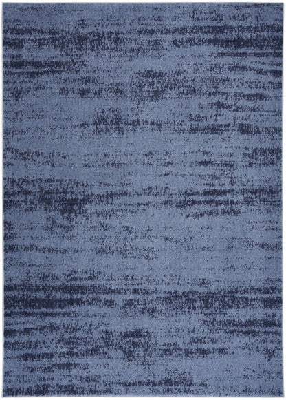 6' X 9' Denim Blue And Navy Blue Abstract Indoor Outdoor Area Rug HomeRoots