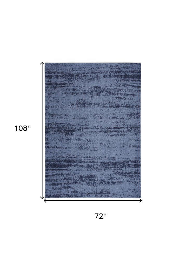 6' X 9' Denim Blue And Navy Blue Abstract Indoor Outdoor Area Rug HomeRoots