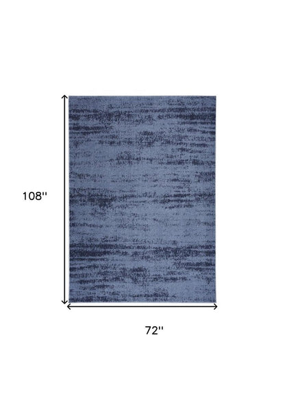 6' X 9' Denim Blue And Navy Blue Abstract Indoor Outdoor Area Rug HomeRoots