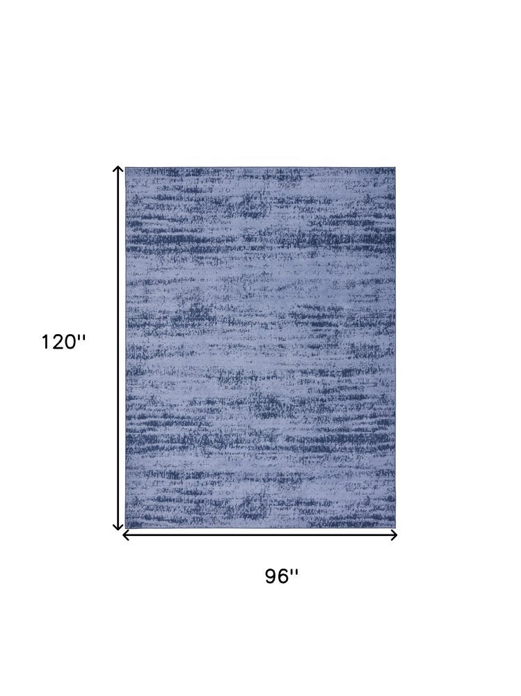 8' X 10' Denim Blue And Navy Blue Abstract Indoor Outdoor Area Rug — view 1