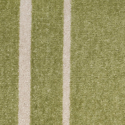 6' Green And Ivory Indoor Outdoor Runner Rug