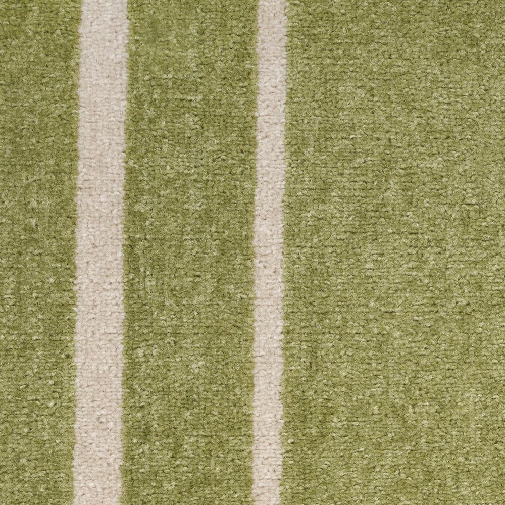 8' Green And Ivory Indoor Outdoor Runner Rug HomeRoots