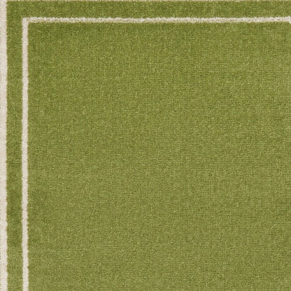 8' Green And Ivory Indoor Outdoor Runner Rug HomeRoots