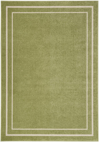 8' X 10' Green And Ivory Indoor Outdoor Area Rug