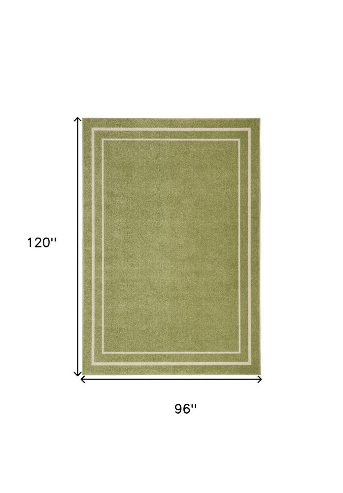 8' X 10' Green And Ivory Indoor Outdoor Area Rug — view 1