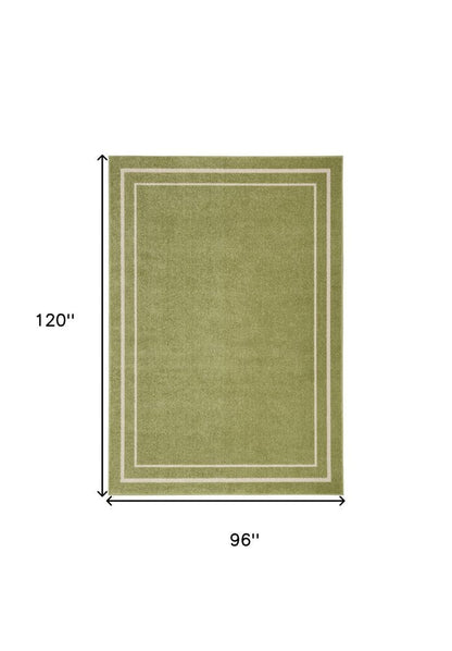 8' X 10' Green And Ivory Indoor Outdoor Area Rug HomeRoots