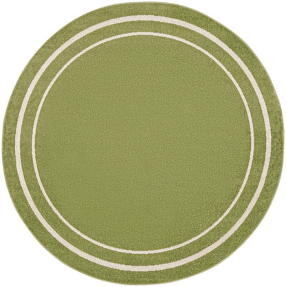 8' Green And Ivory Round Indoor Outdoor Area Rug HomeRoots