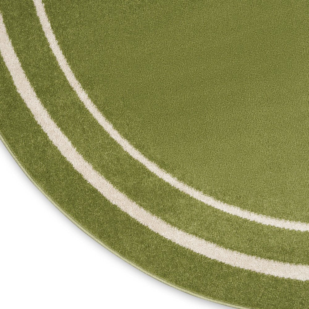 8' Green And Ivory Round Indoor Outdoor Area Rug — view 18