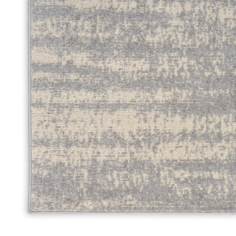 6' Gray And Beige Abstract Indoor Outdoor Runner Rug HomeRoots