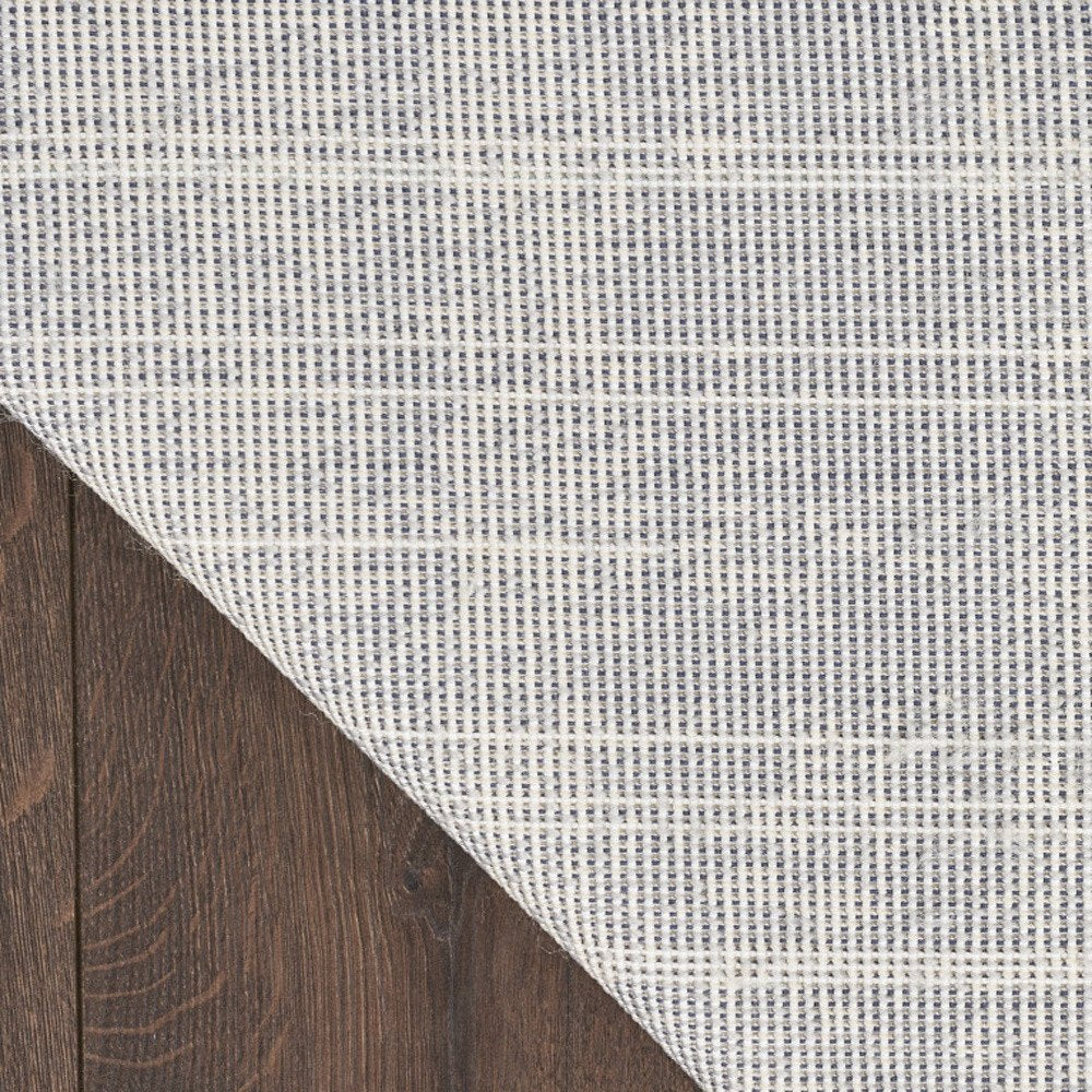 6' Gray And Beige Abstract Indoor Outdoor Runner Rug — view 2