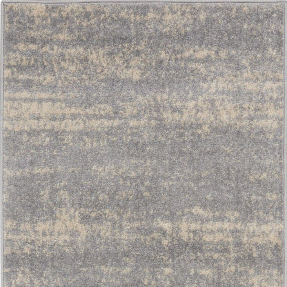 8' Gray And Beige Abstract Indoor Outdoor Runner Rug HomeRoots