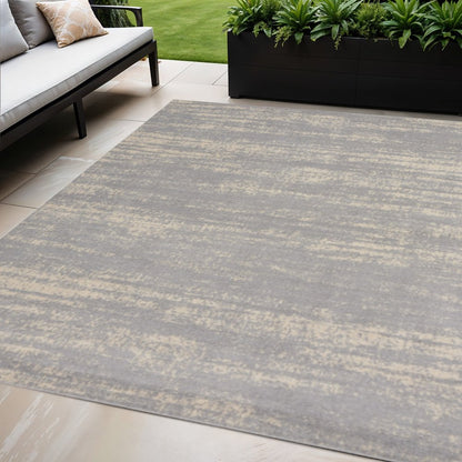 5' X 7' Gray And Beige Abstract Indoor Outdoor Area Rug HomeRoots