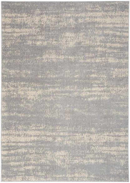 5' X 7' Gray And Beige Abstract Indoor Outdoor Area Rug