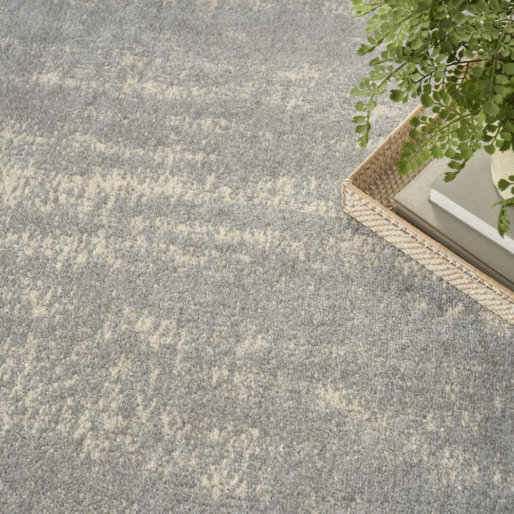 5' X 7' Gray And Beige Abstract Indoor Outdoor Area Rug — view 7