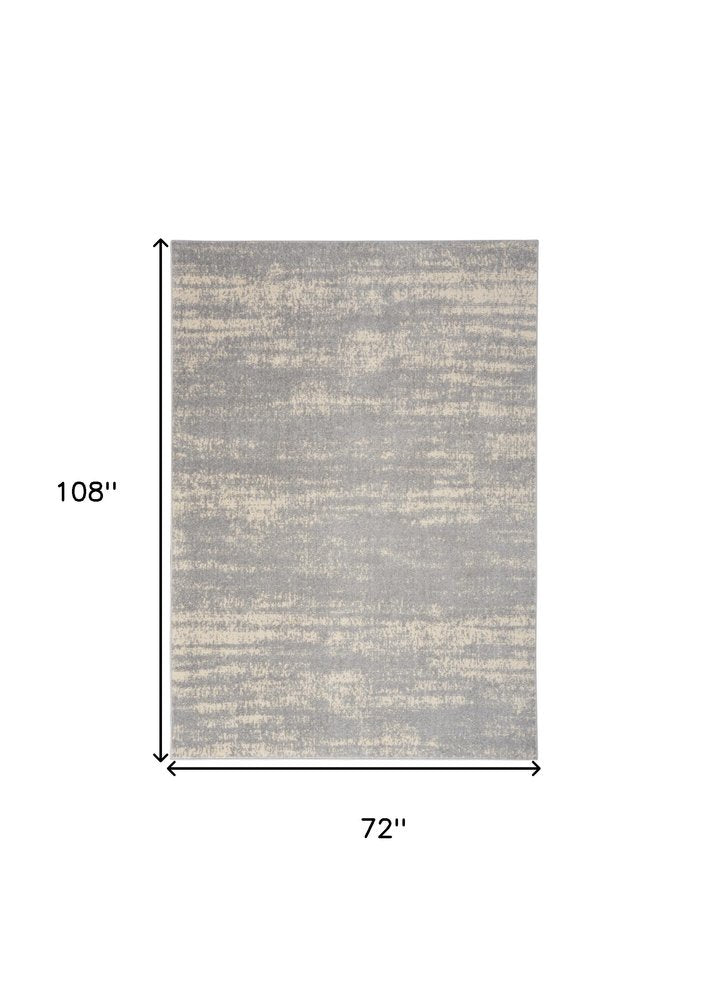 6' X 9' Gray And Beige Abstract Indoor Outdoor Area Rug HomeRoots