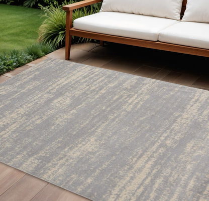 8' X 10' Gray And Beige Abstract Indoor Outdoor Area Rug HomeRoots