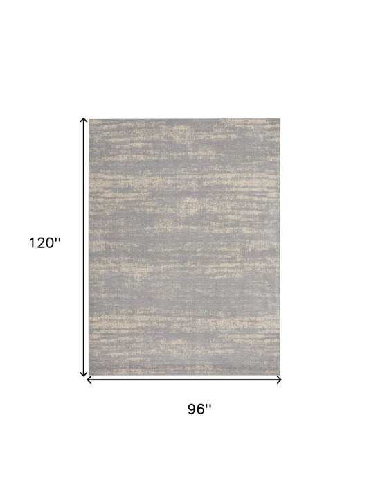 8' X 10' Gray And Beige Abstract Indoor Outdoor Area Rug