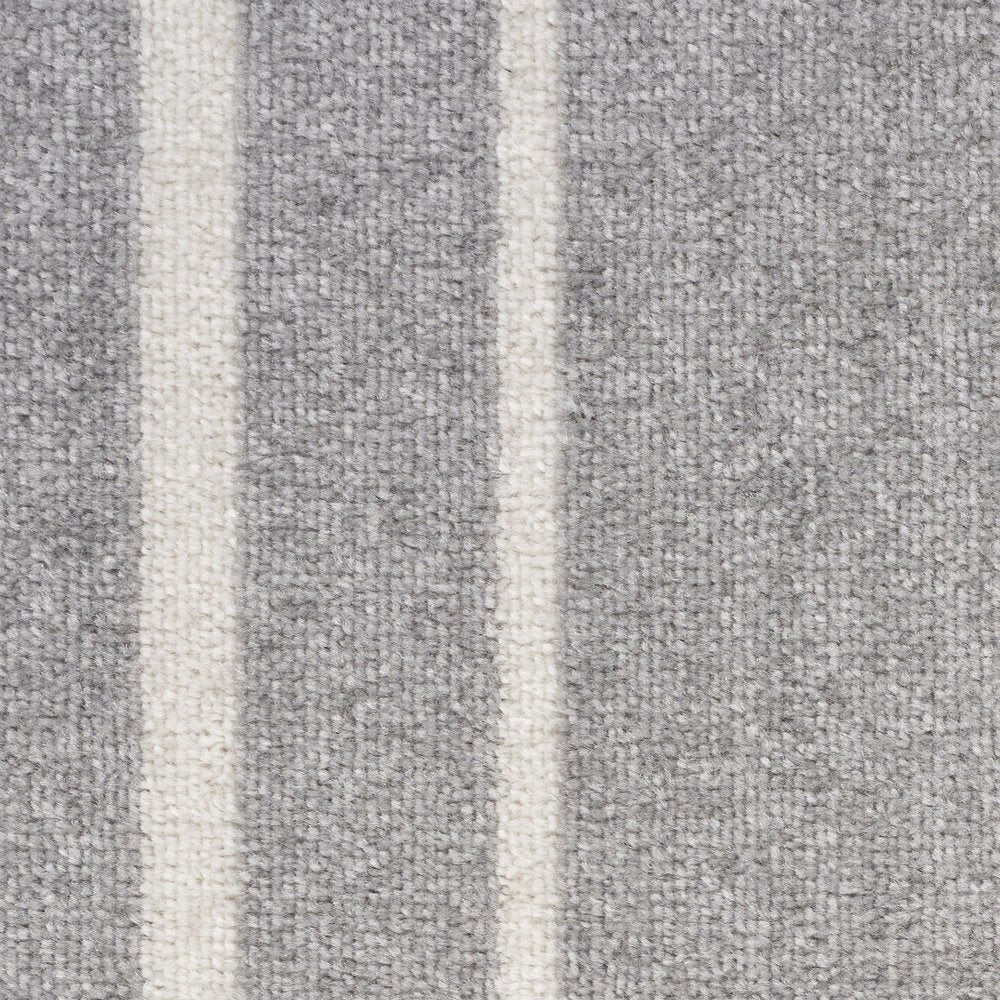 6' Gray And Ivory Indoor Outdoor Runner Rug — view 8