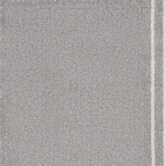 6' Gray And Ivory Indoor Outdoor Runner Rug