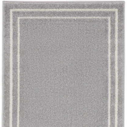 6' Gray And Ivory Indoor Outdoor Runner Rug HomeRoots
