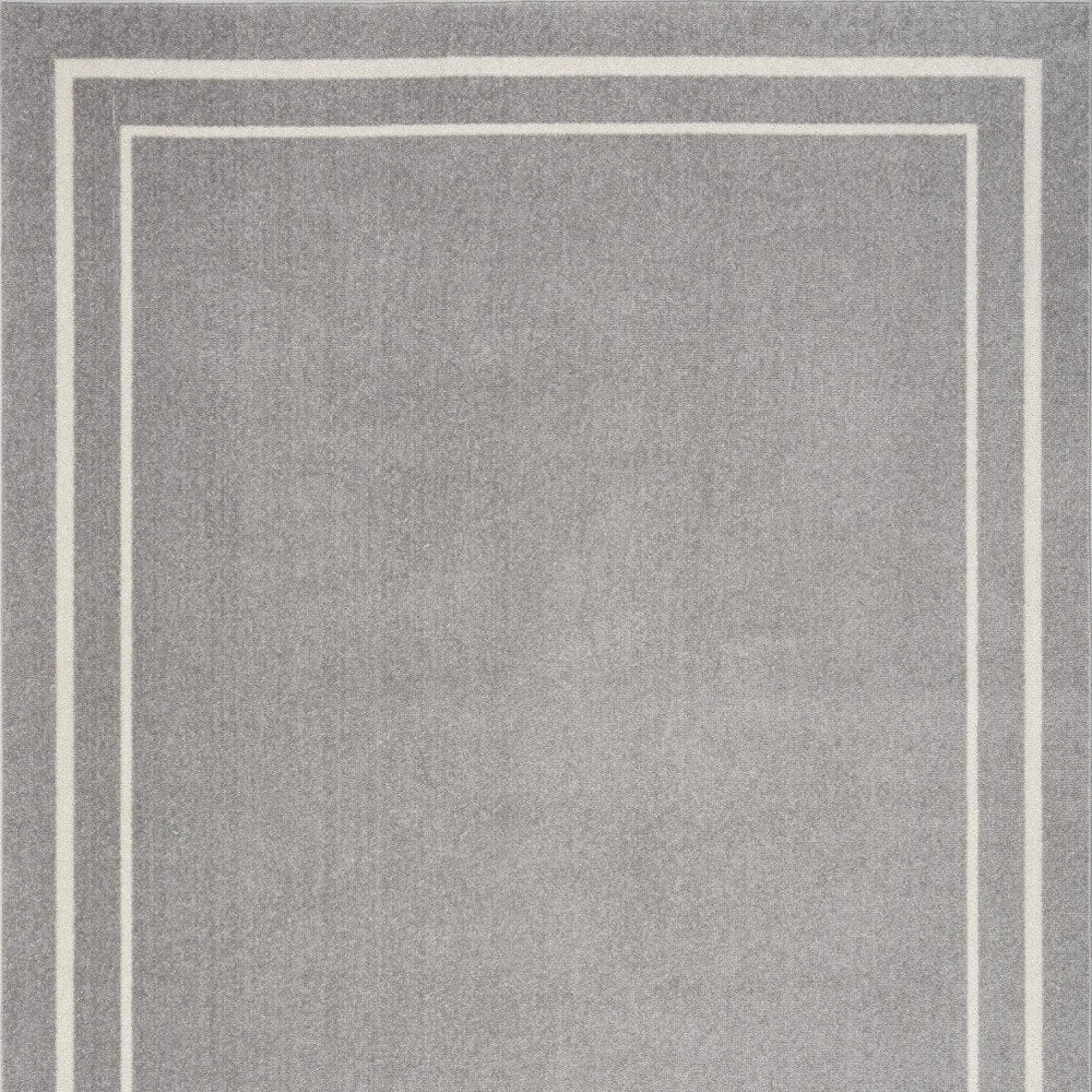 5' X 7' Gray And Ivory Indoor Outdoor Area Rug HomeRoots