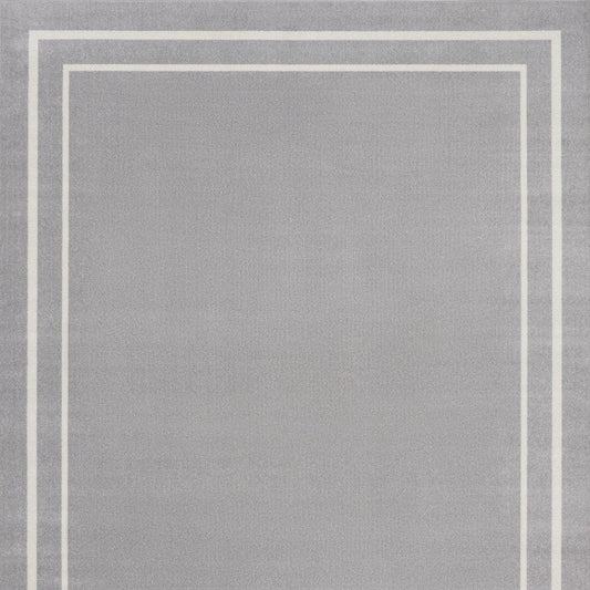 8' X 10' Gray And Ivory Indoor Outdoor Area Rug