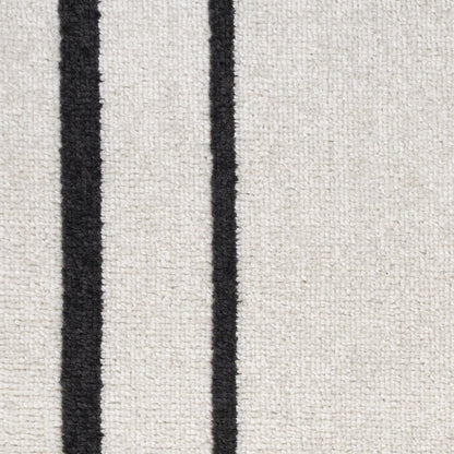 6' Ivory And Black Indoor Outdoor Runner Rug HomeRoots