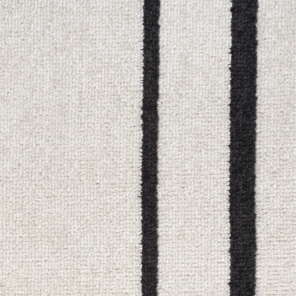 6' Ivory And Black Indoor Outdoor Runner Rug — view 13