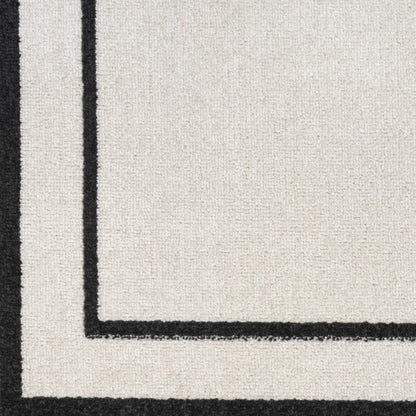 6' Ivory And Black Indoor Outdoor Runner Rug HomeRoots