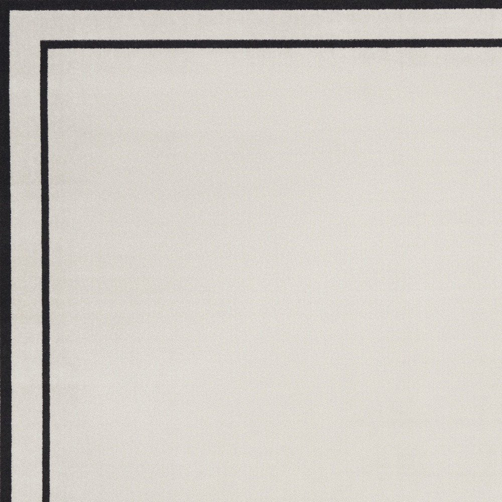 8' X 10' Ivory And Black Indoor Outdoor Area Rug — view 2