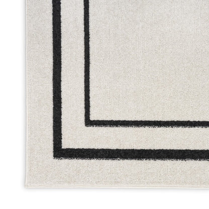 8' X 10' Ivory And Black Indoor Outdoor Area Rug HomeRoots