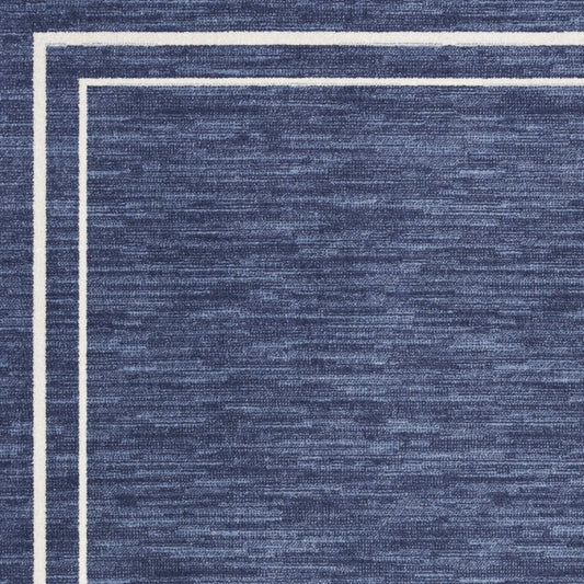 4' X 6' Navy Blue And Ivory Indoor Outdoor Area Rug