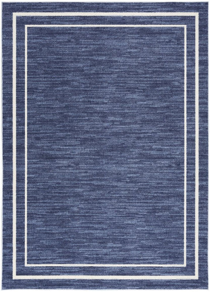 4' X 6' Navy Blue And Ivory Indoor Outdoor Area Rug HomeRoots
