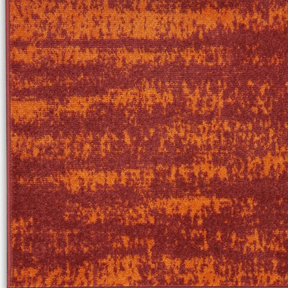 6' Red And Orange Abstract Indoor Outdoor Runner Rug HomeRoots