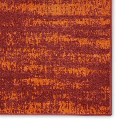4' X 6' Red And Orange Abstract Indoor Outdoor Area Rug