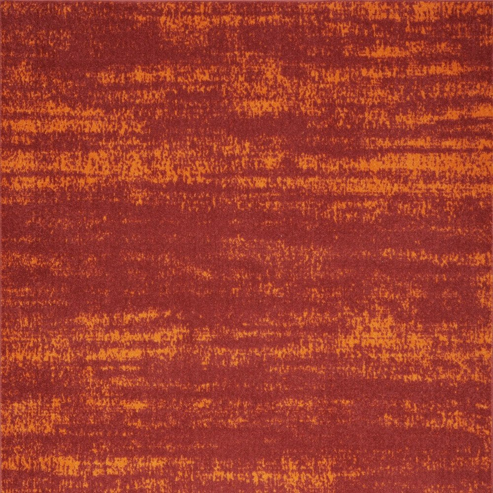 5' X 7' Red And Orange Abstract Indoor Outdoor Area Rug — view 3