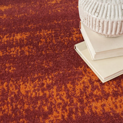 5' X 7' Red And Orange Abstract Indoor Outdoor Area Rug HomeRoots