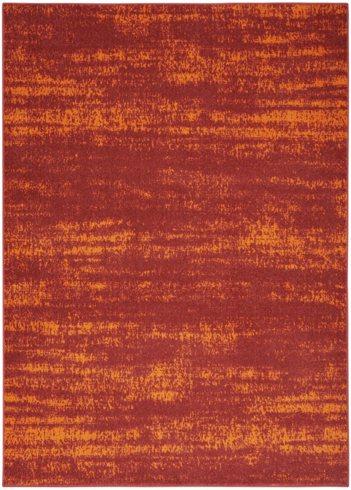 5' X 7' Red And Orange Abstract Indoor Outdoor Area Rug — view 8