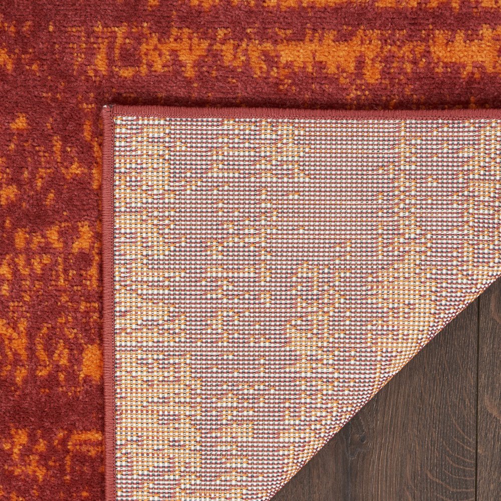 6' X 9' Red And Orange Abstract Indoor Outdoor Area Rug — view 12